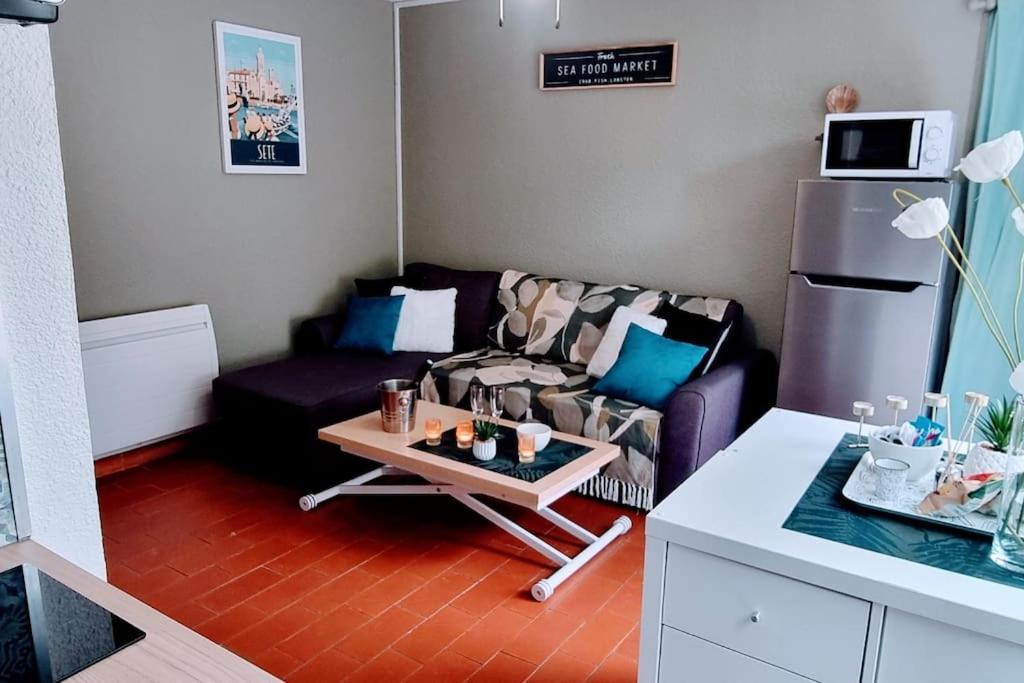 Le Marine Rez De Jardin Direct Plage Parking Prive Climatise Sete Exterior photo